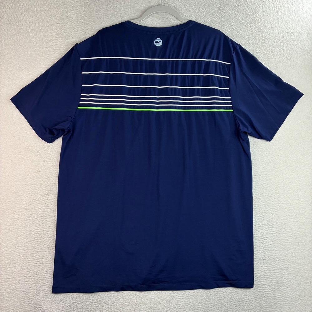 Vineyard Vines Performance T Shirt Men XL Blue Stripe Golf Preppy Stretch Active - Picture 2 of 7